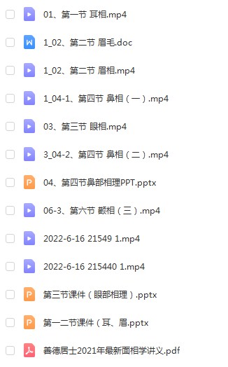 李计忠2022年面相课程视频7集 文档4个 百度云下载！-优选易学