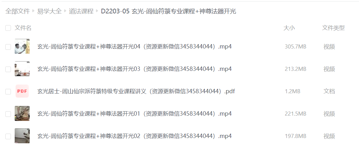 玄光-闾仙符箓专业课程 神尊法器开光 夸克网盘下载-优选易学