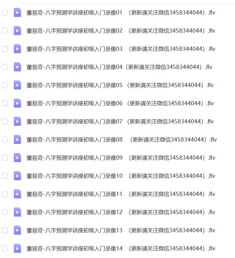 董易奇 八字预测学讲座初级入门录像14集 夸克网盘下载-优选易学