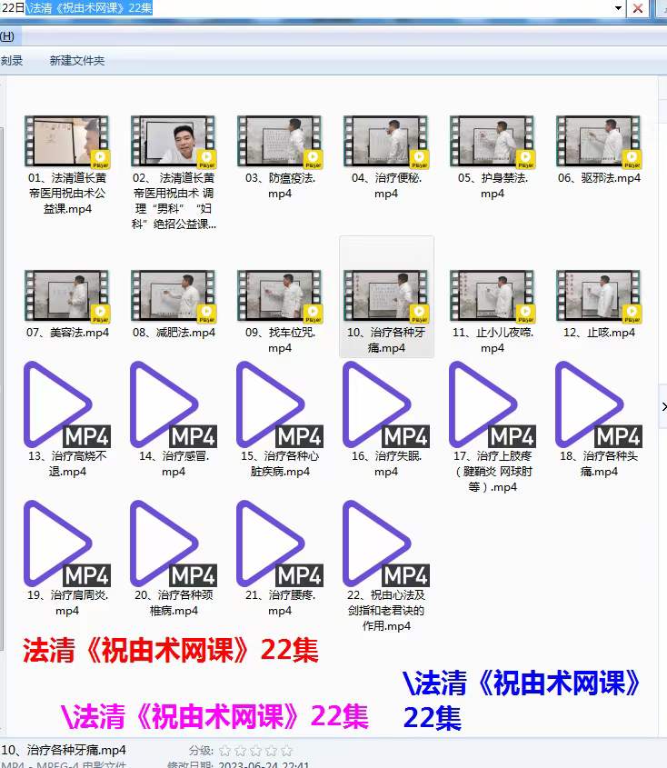 法清道长 祝由术网课22集-优选易学