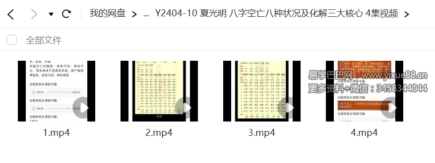 夏光明 八字空亡八种状况及化解三大核心 4集视频-优选易学